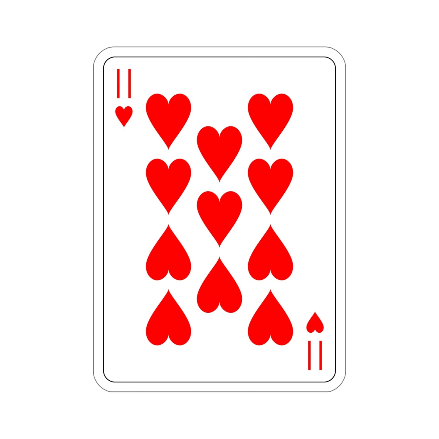 11 of Hearts Playing Card STICKER Vinyl Die-Cut Decal-6 Inch-The Sticker Space