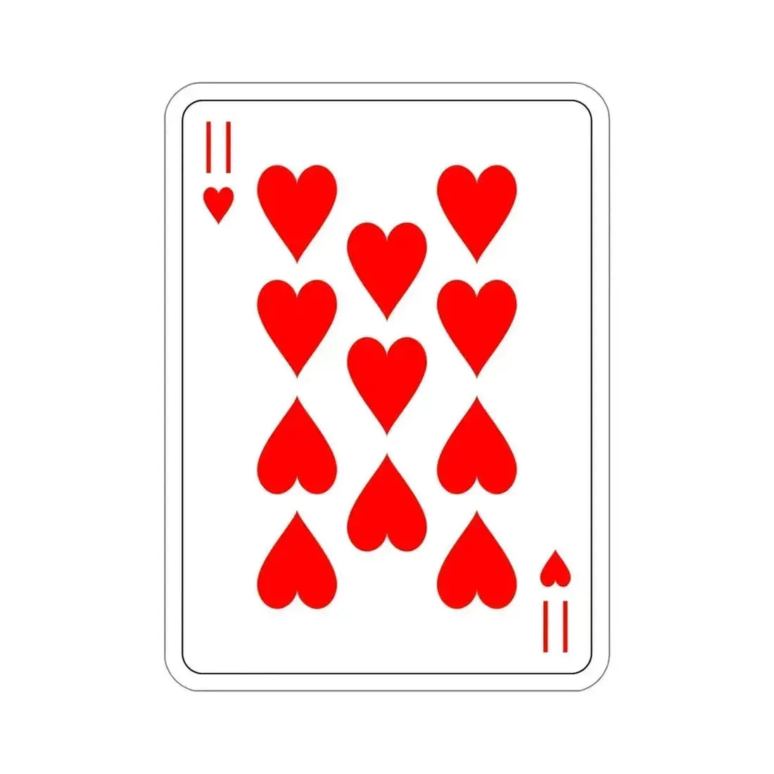 11 of Hearts Playing Card STICKER Vinyl Die-Cut Decal 6 Inch - The Sticker Space