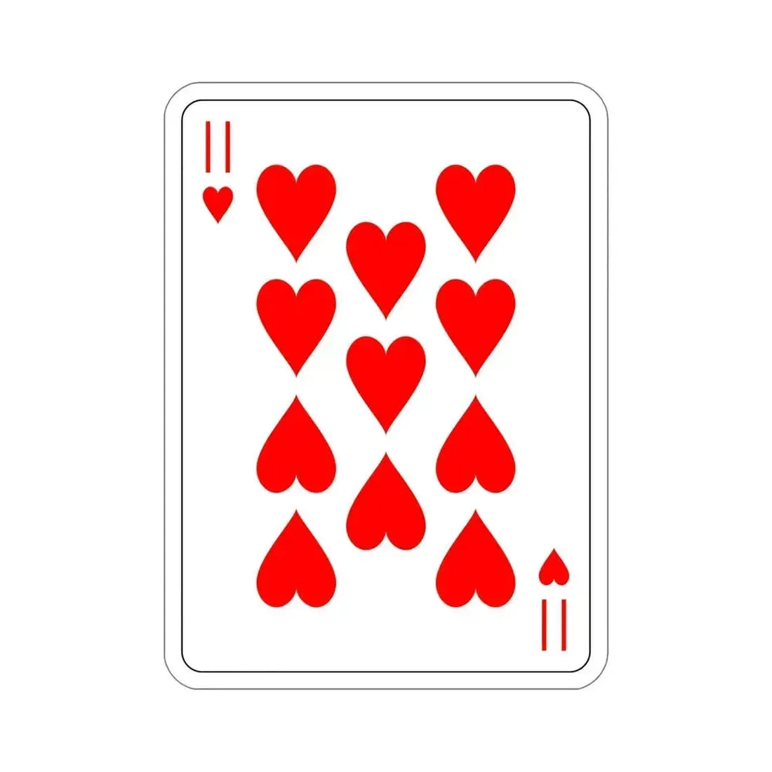 11 of Hearts Playing Card STICKER Vinyl Die-Cut Decal - The Sticker Space