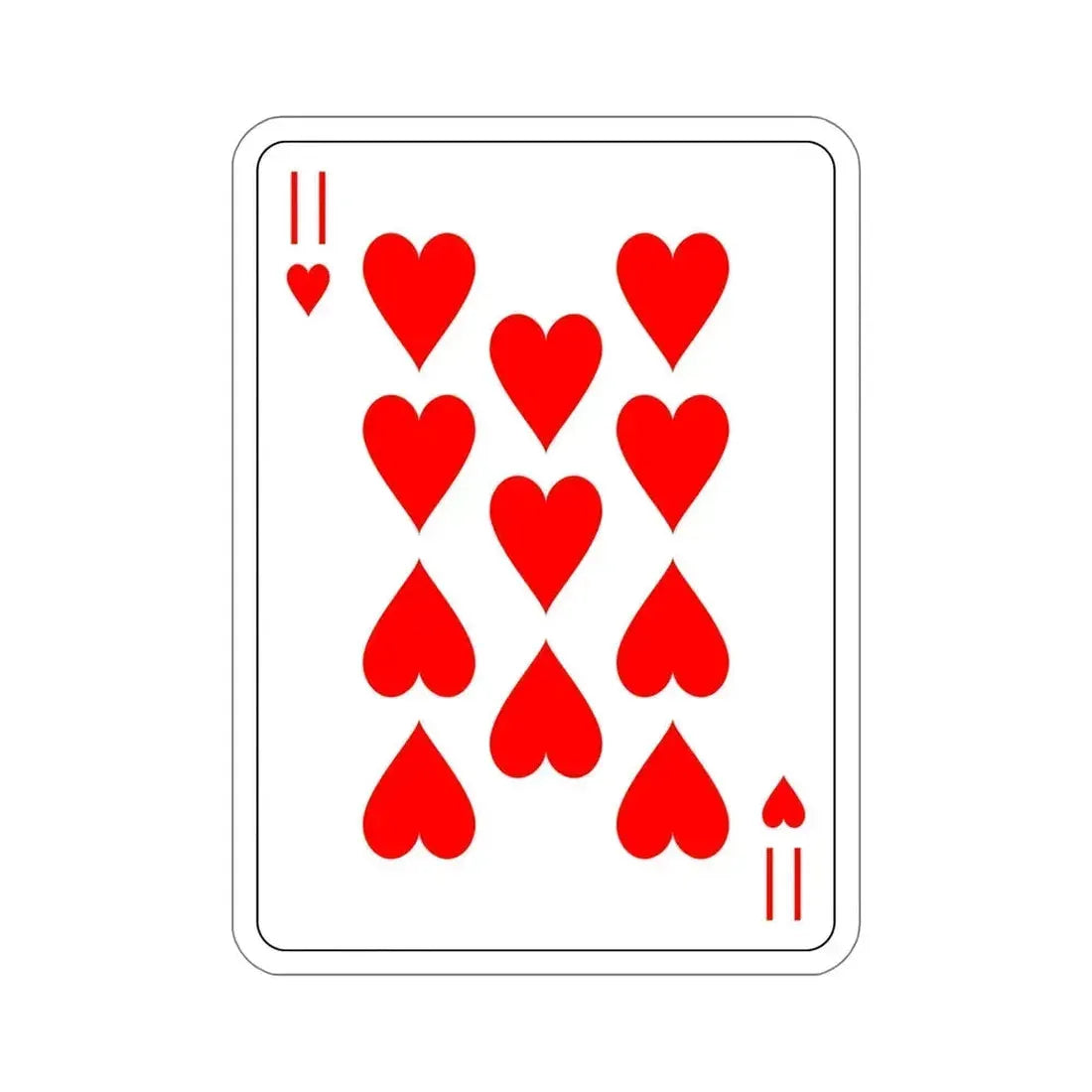 11 of Hearts Playing Card STICKER Vinyl Die-Cut Decal - The Sticker Space