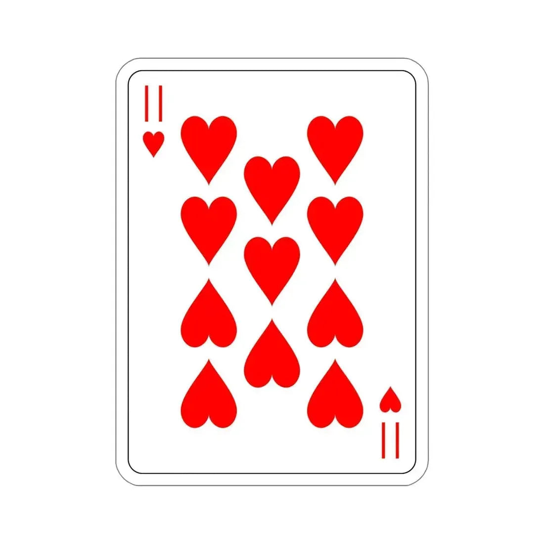 11 of Hearts Playing Card STICKER Vinyl Die-Cut Decal - The Sticker Space