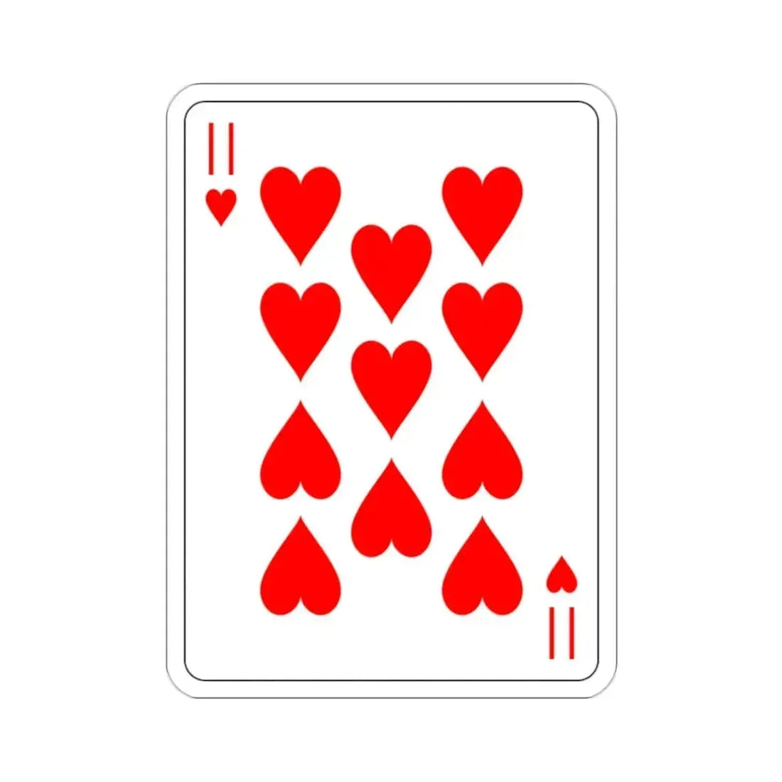 11 of Hearts Playing Card STICKER Vinyl Die-Cut Decal - The Sticker Space