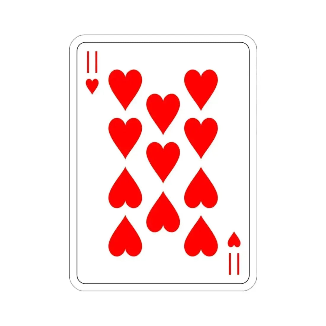 11 of Hearts Playing Card STICKER Vinyl Die-Cut Decal - The Sticker Space