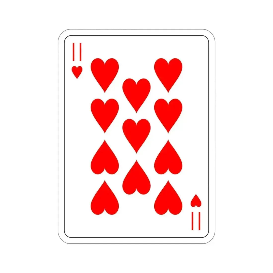 11 of Hearts Playing Card STICKER Vinyl Die-Cut Decal - The Sticker Space