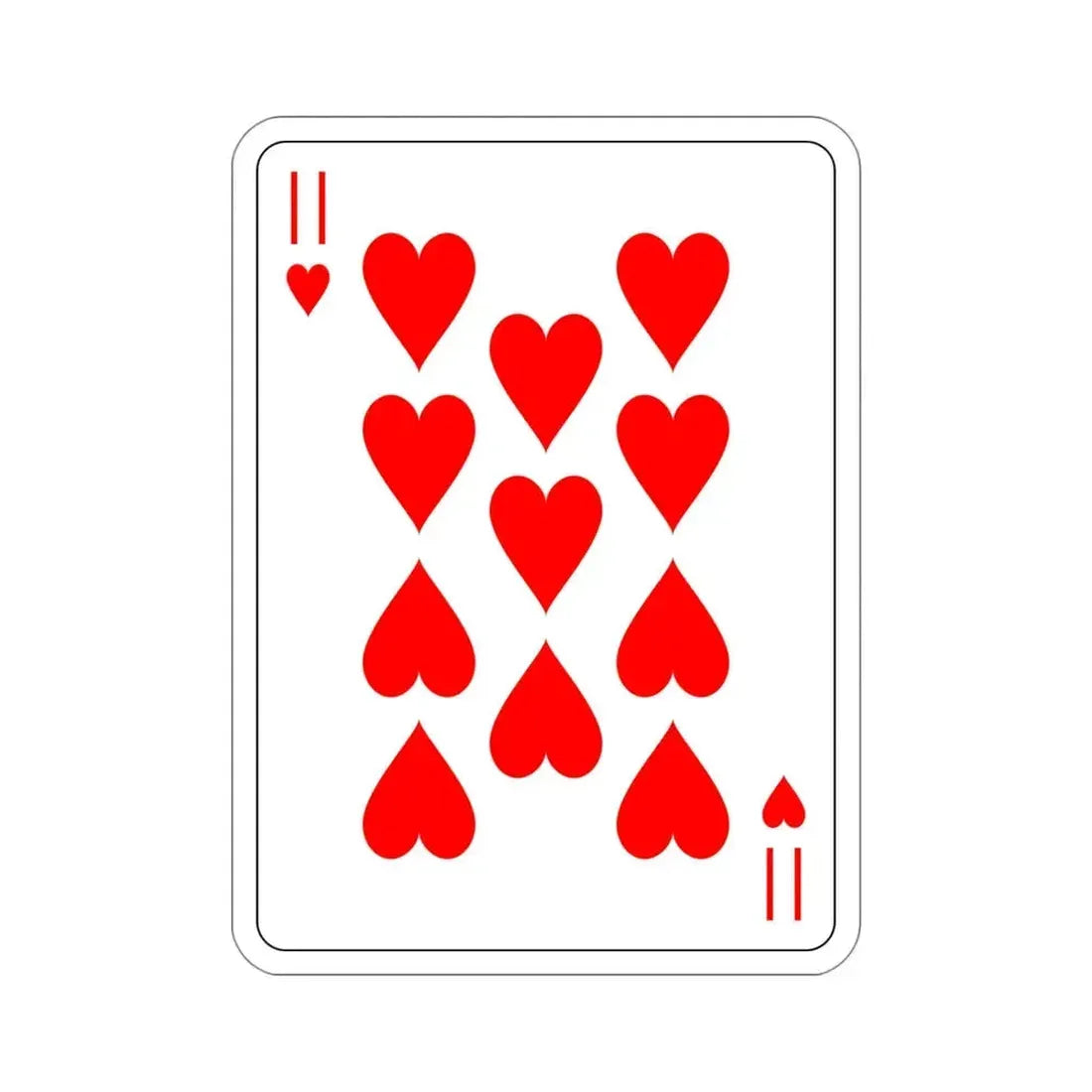 11 of Hearts Playing Card STICKER Vinyl Die-Cut Decal - The Sticker Space