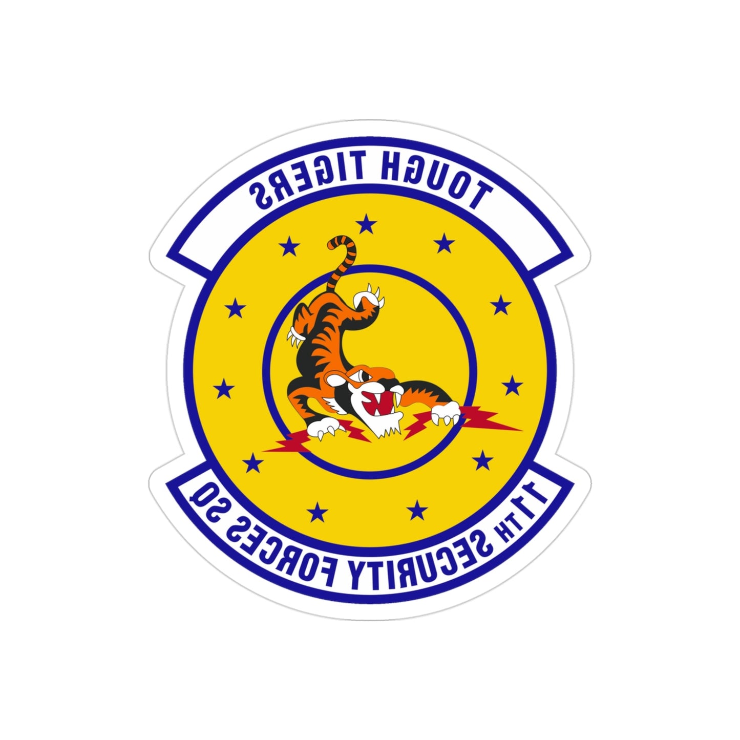 11 Security Forces Squadron USAF (U.S. Air Force) REVERSE PRINT Transparent STICKER-3" × 3"-The Sticker Space