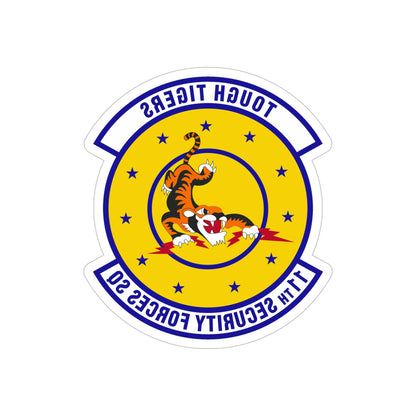 11 Security Forces Squadron USAF (U.S. Air Force) REVERSE PRINT Transparent STICKER-5" × 5"-The Sticker Space