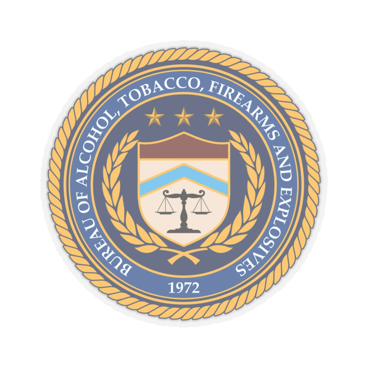 Seal of the Bureau of Alcohol Tobacco Firearms and Explosives - STICKER Vinyl Kiss-Cut Decal