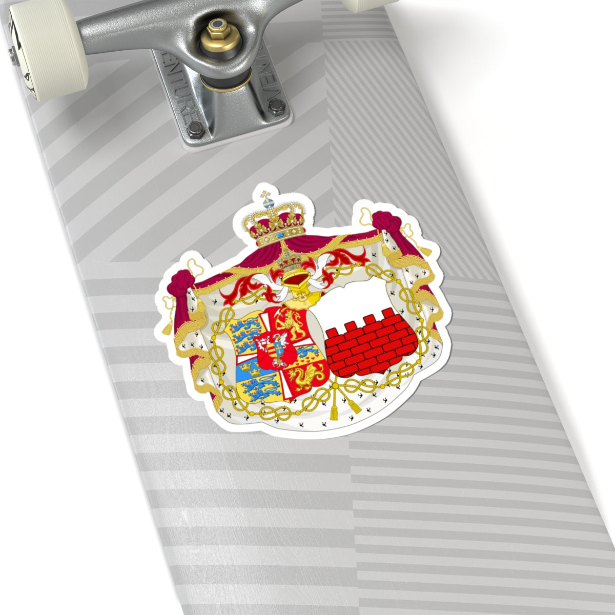 Armoiries d Anne-Sophie de Reventlow (Denmark) (Coat of Arms) STICKER Vinyl Kiss-Cut Decal