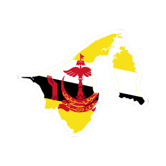 Flag-map of Brunei2 (Brunei) STICKER Vinyl Kiss-Cut Decal