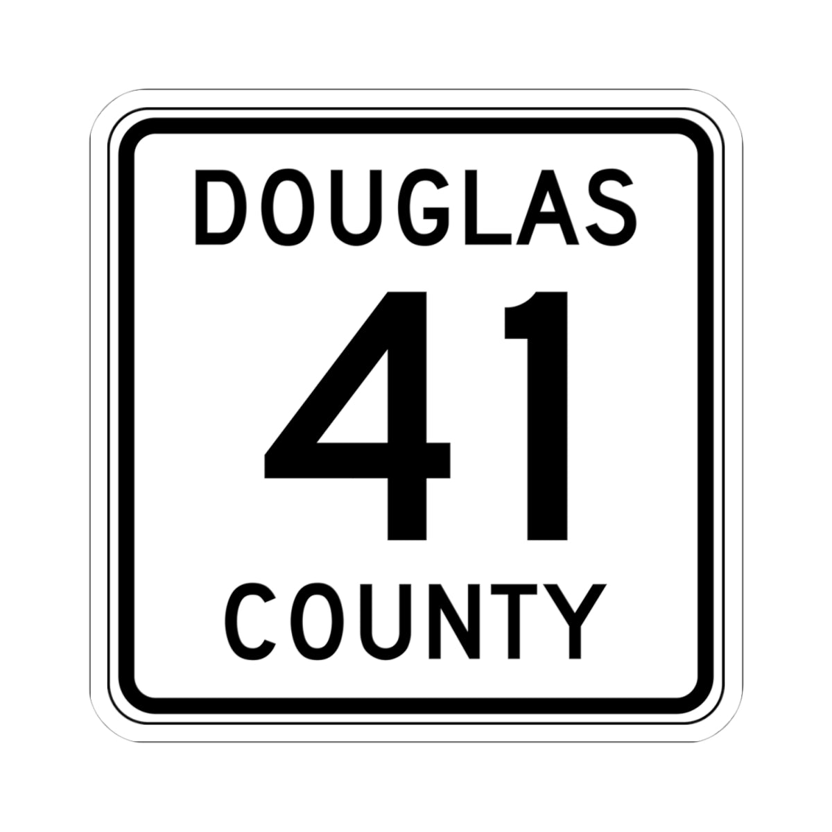 Douglas County Route 41 (Minnesota) (Road Sign) STICKER Vinyl Kiss-Cut Decal