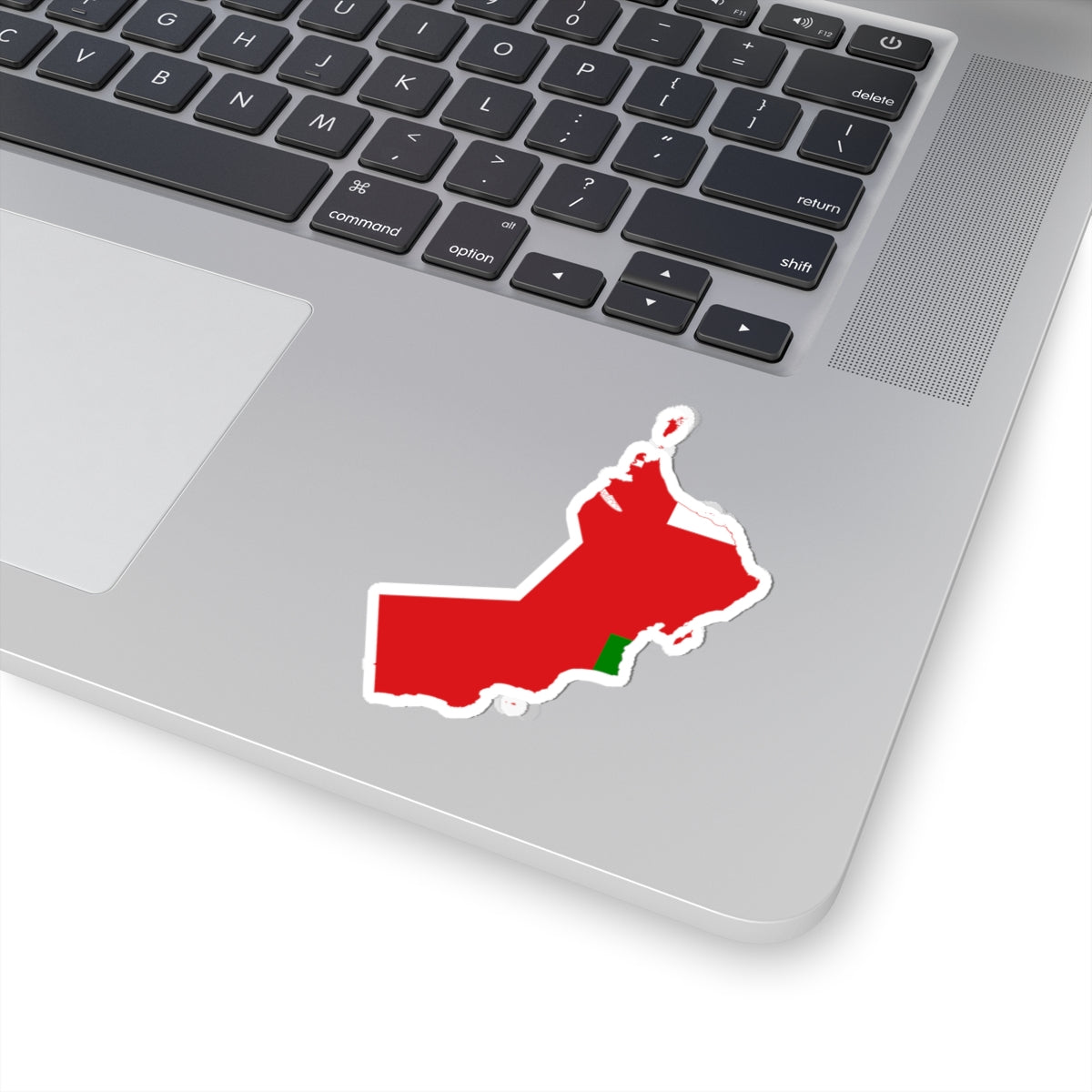 Flag-map of Oman precise boundaries (Oman) STICKER Vinyl Kiss-Cut Decal