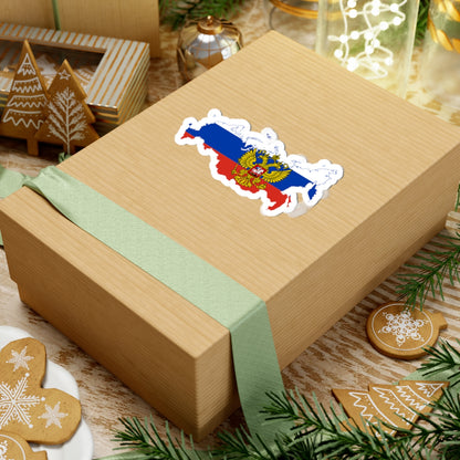 Flag map of Russia with coat of arms 2014-2022 (Russia) STICKER Vinyl Kiss-Cut Decal
