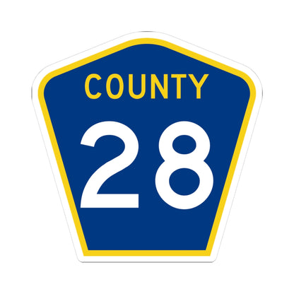 County 28 MN (Minnesota) (Road Sign) STICKER Vinyl Kiss-Cut Decal
