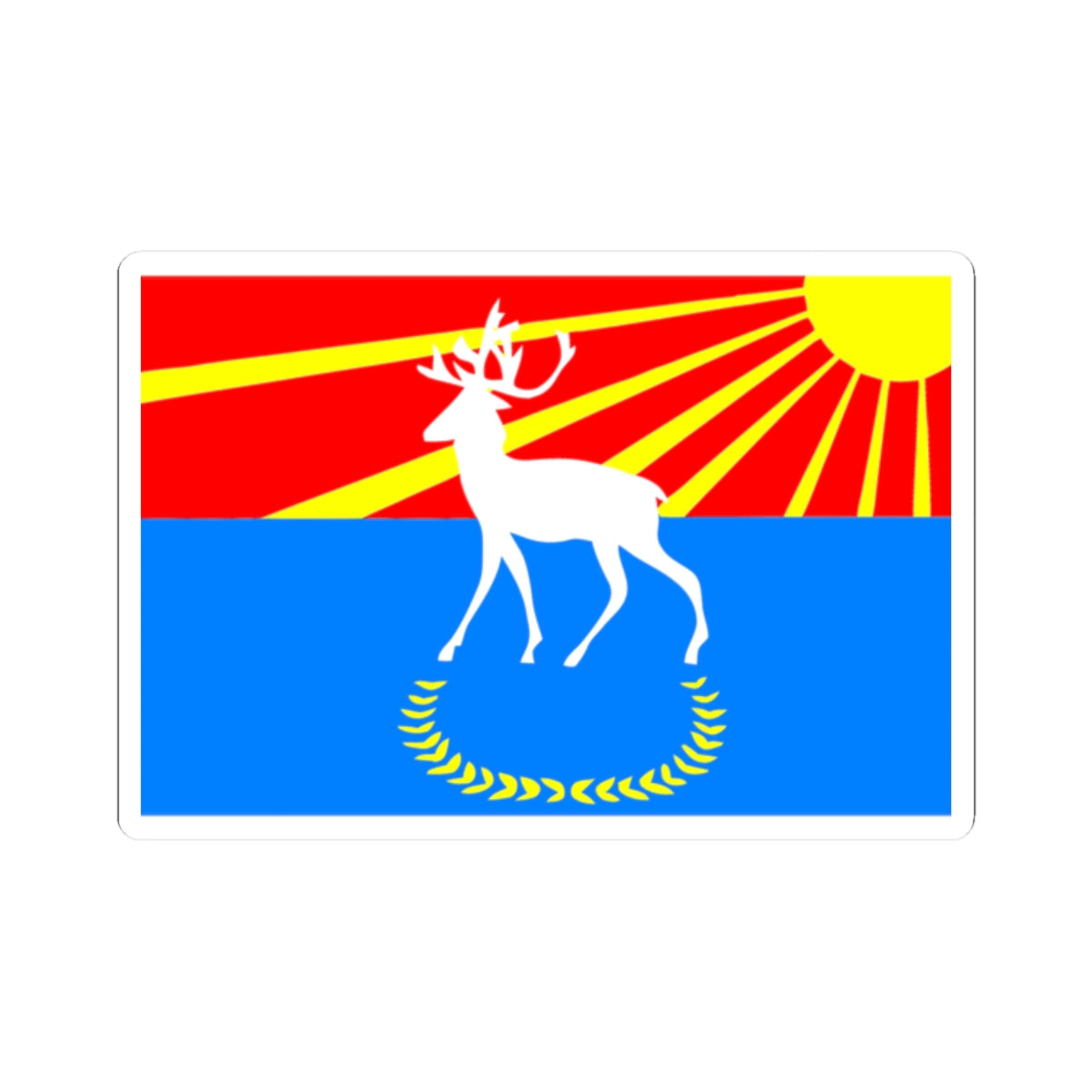 Flag Kuivozi Leningrad oblast (Russia) STICKER Vinyl Kiss-Cut Decal