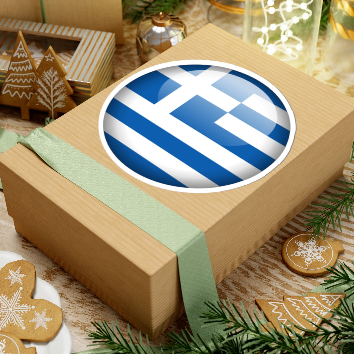 Flag orb Greece (Greece) STICKER Vinyl Kiss-Cut Decal