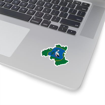 Flag-map of Heves County (Hungary) STICKER Vinyl Kiss-Cut Decal