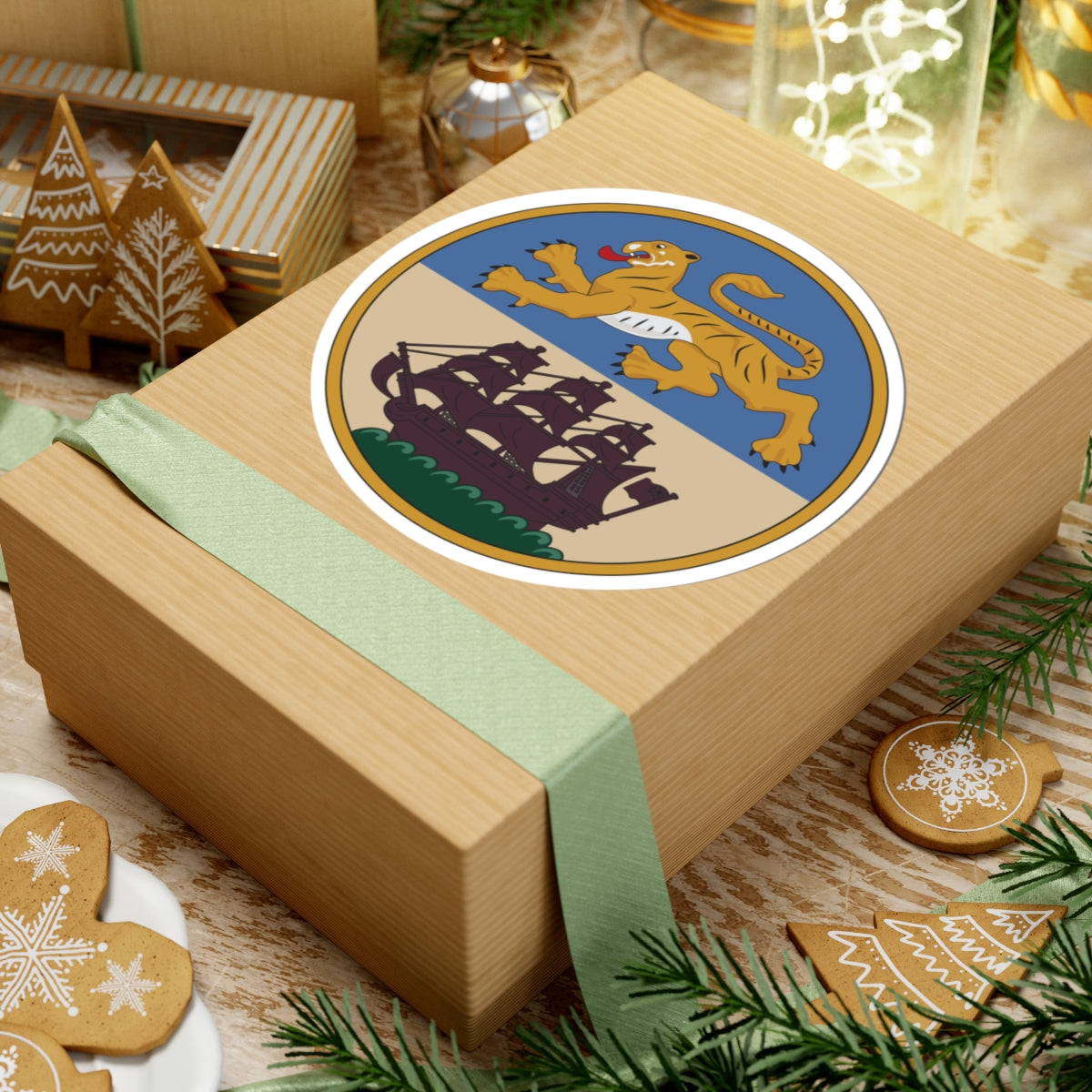 Badge of British Bengal (Bangladesh) (Coat of Arms) STICKER Vinyl Kiss-Cut Decal