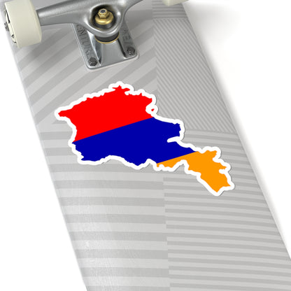 Flag map of Armenia new (Armenia) STICKER Vinyl Kiss-Cut Decal
