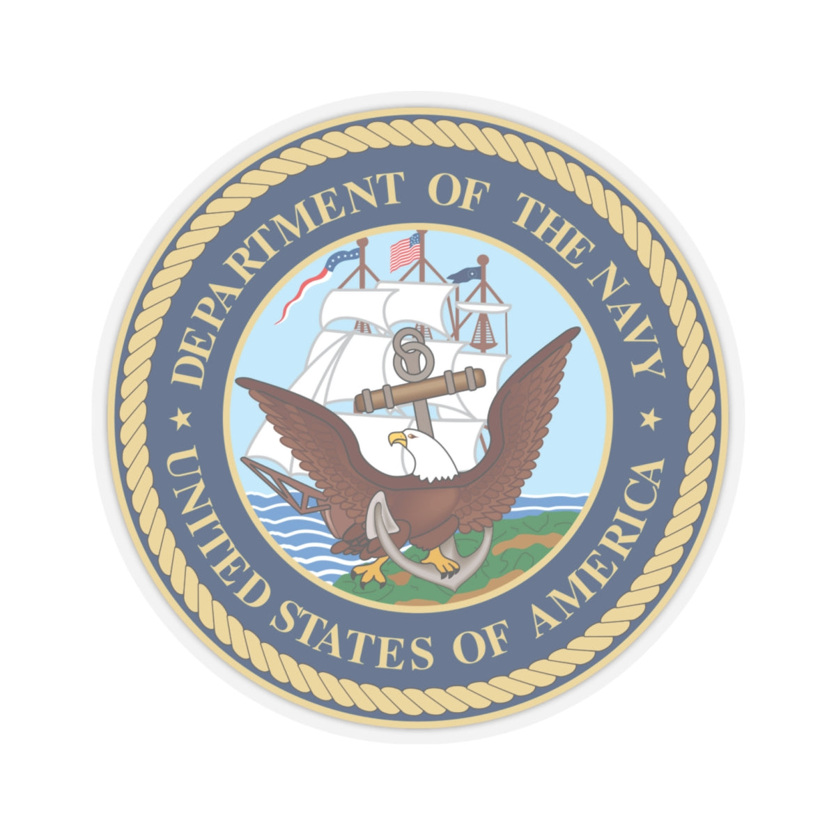 Seal of the United States Department of the Navy - STICKER Vinyl Kiss-Cut Decal