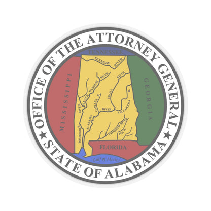 Attorney General of Alabama - STICKER Vinyl Kiss-Cut Decal-4 Inch-Transparent-The Sticker Space