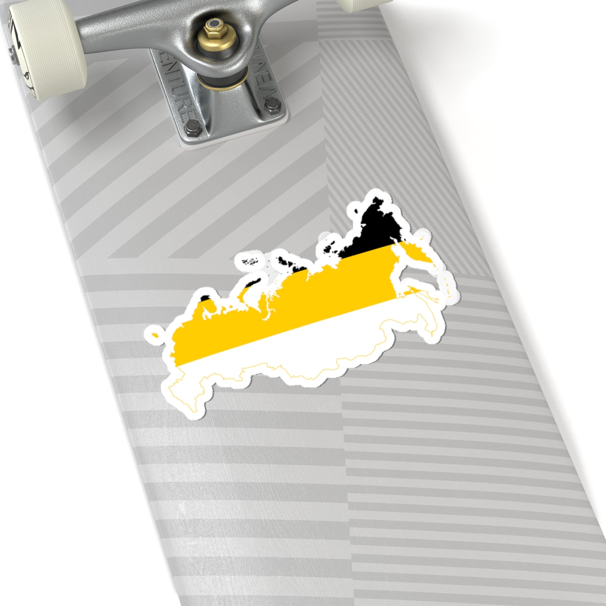 Flag-map of Russia Black-Yellow-White (Russia) STICKER Vinyl Kiss-Cut Decal