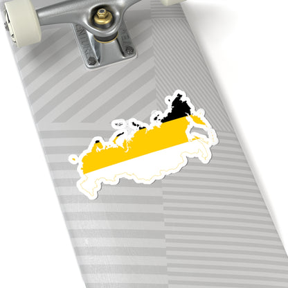 Flag-map of Russia Black-Yellow-White (Russia) STICKER Vinyl Kiss-Cut Decal