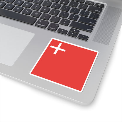 Flag of Canton of Schwyz (Switzerland) STICKER Vinyl Kiss-Cut Decal