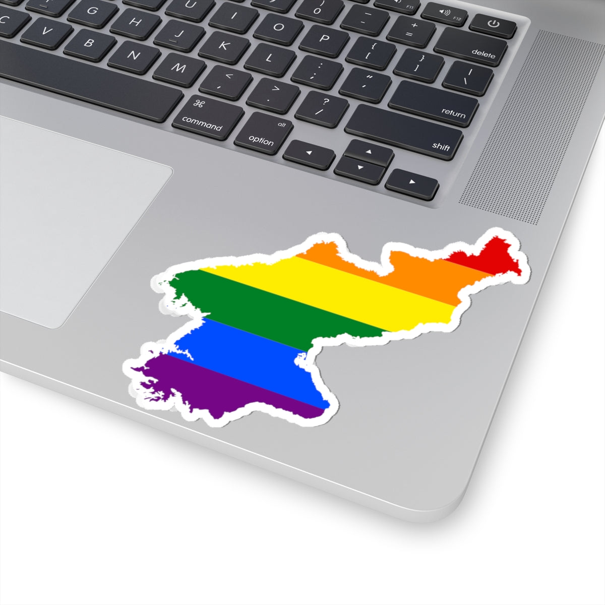 LGBT flag map of North Korea (Korea) STICKER Vinyl Kiss-Cut Decal