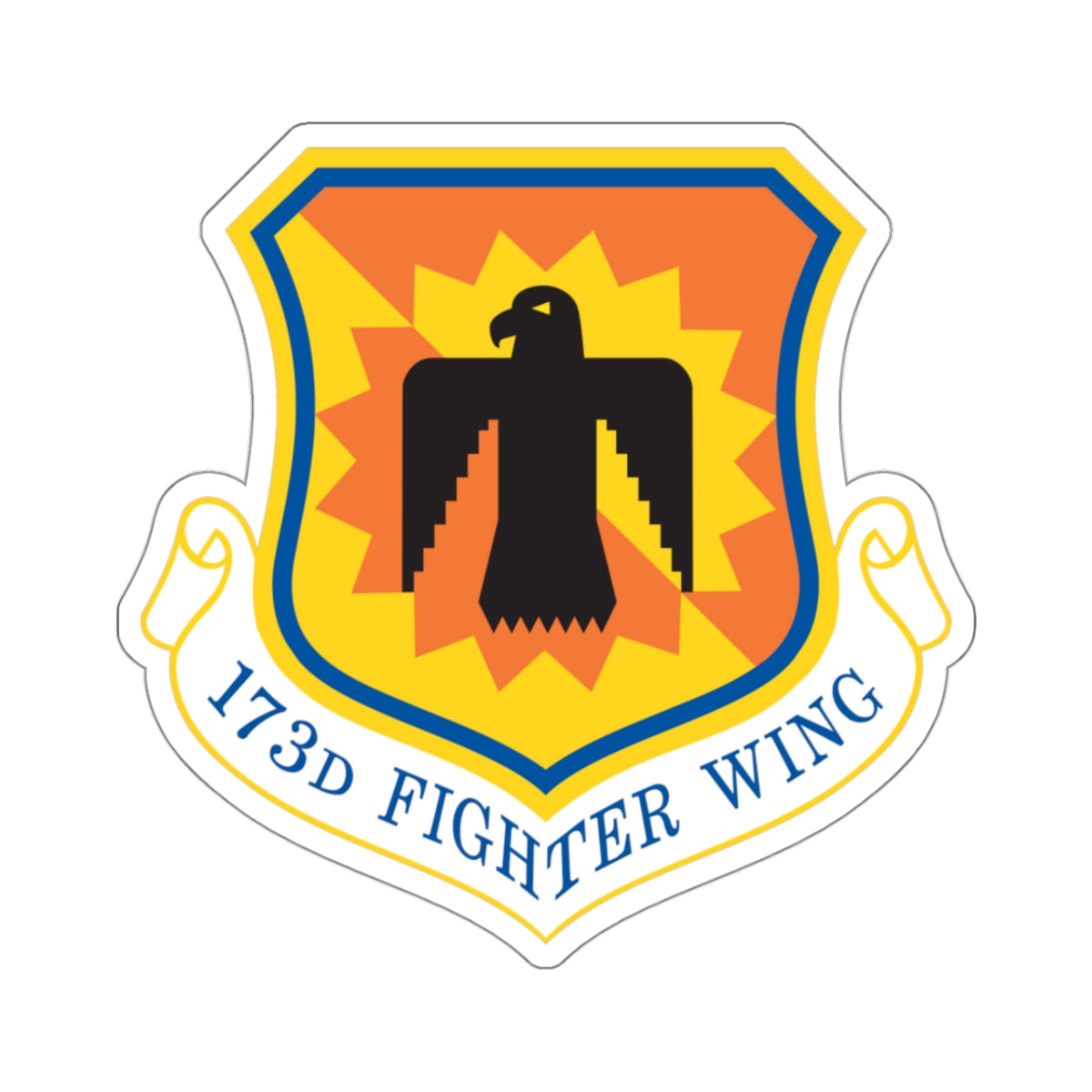 173rd Fighter Wing (U.S. Air Force) STICKER Vinyl Kiss-Cut Decal-3" × 3"-White-The Sticker Space