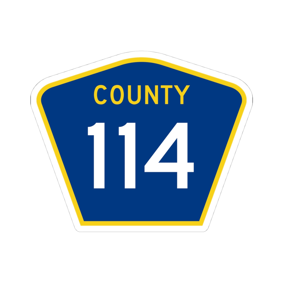 County 114 MN (Minnesota) (Road Sign) STICKER Vinyl Kiss-Cut Decal