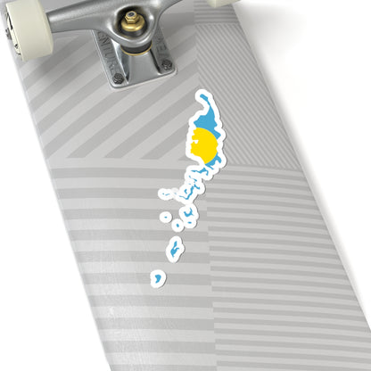 Flag map of Palau (Palau) STICKER Vinyl Kiss-Cut Decal