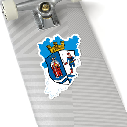 Flag-map of Bacs-Kiskun County (Hungary) STICKER Vinyl Kiss-Cut Decal