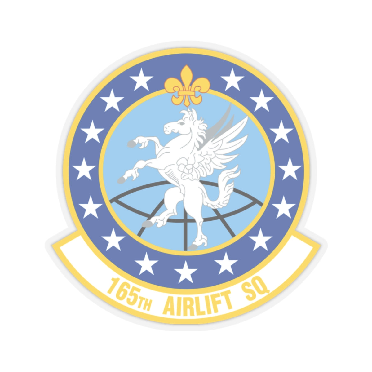 165 Airlift Squadron (U.S. Air Force) STICKER Vinyl Kiss-Cut Decal-2" × 2"-Transparent-The Sticker Space