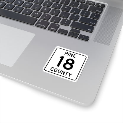 Pine County Route 18 MN (Minnesota) (Road Sign) STICKER Vinyl Kiss-Cut Decal