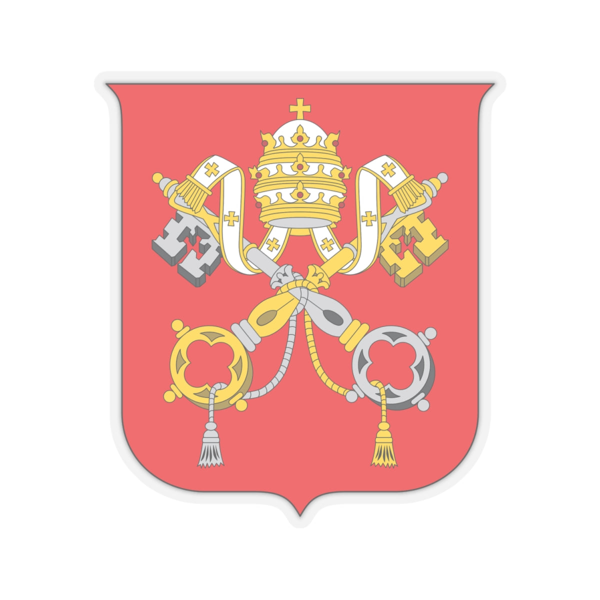 Coat of arms of Vatican City State - STICKER Vinyl Kiss-Cut Decal