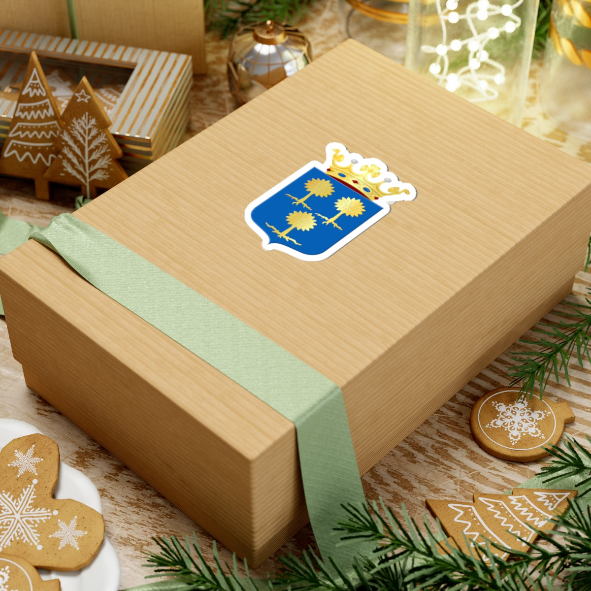 Ambt Delden wapen met kroon (Netherlands) (Coat of Arms) STICKER Vinyl Kiss-Cut Decal