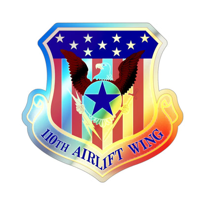 110th Airlift Wing (U.S. Air Force) Holographic STICKER Die-Cut Vinyl Decal-3 Inch-The Sticker Space