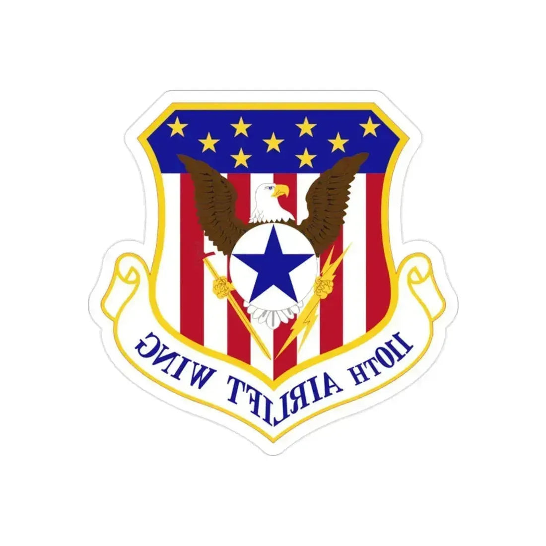110th Airlift Wing (U.S. Air Force) REVERSE PRINT Transparent Die-Cut STICKER 2 Inch Die-Cut Transparent - The Sticker Space