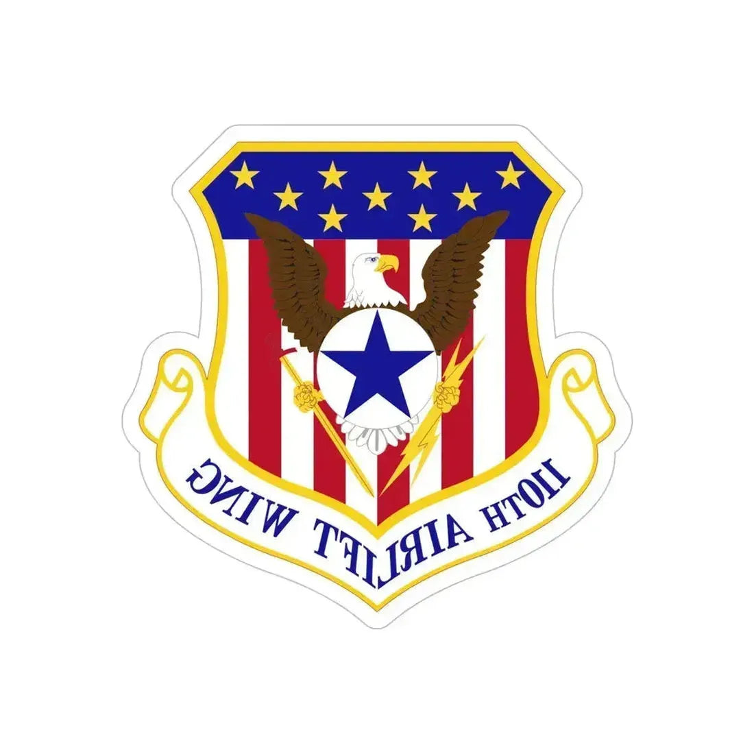 110th Airlift Wing (U.S. Air Force) REVERSE PRINT Transparent Die-Cut STICKER 6 Inch Die-Cut Transparent - The Sticker Space