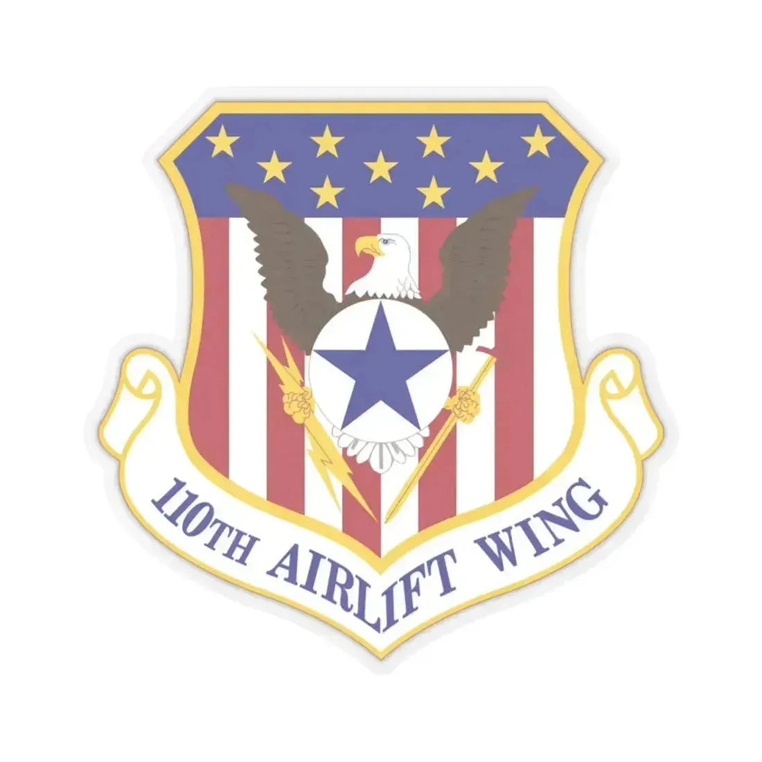 110th Airlift Wing (U.S. Air Force) STICKER Vinyl Kiss-Cut Decal 3 Inch Transparent - The Sticker Space