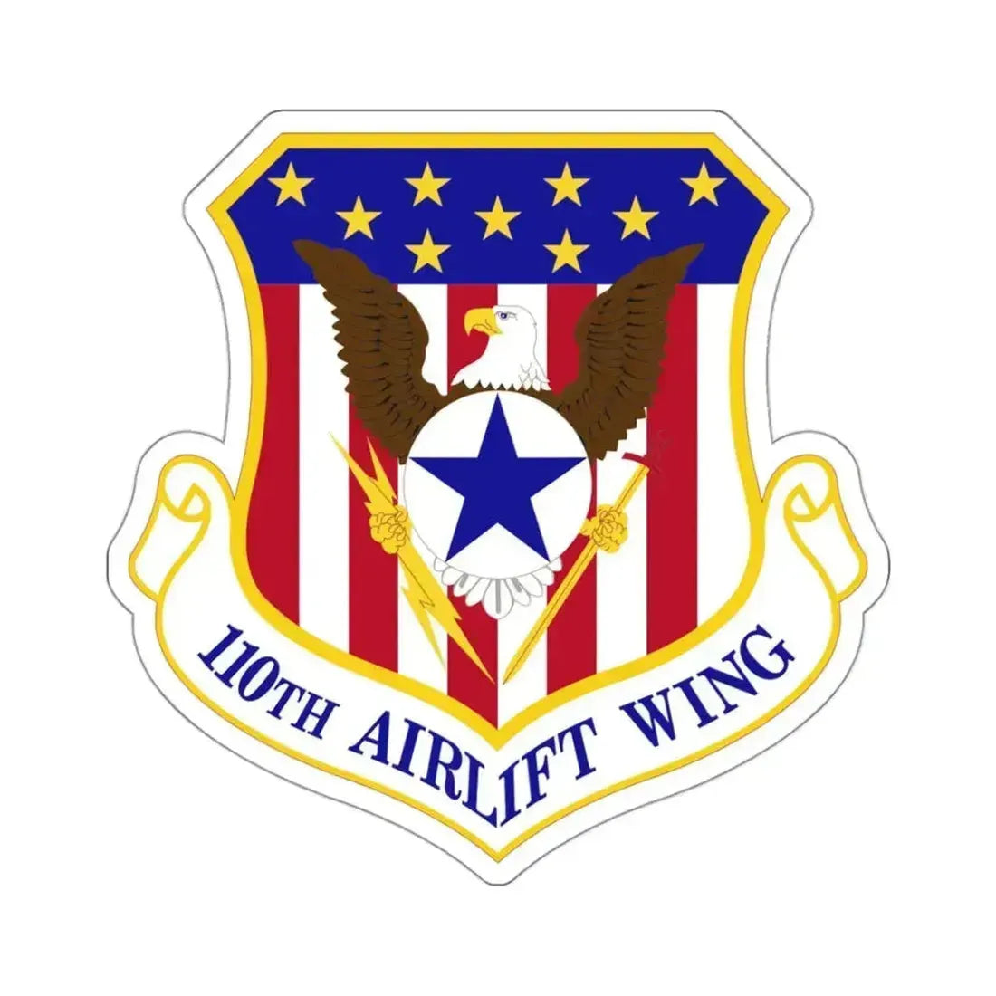 110th Airlift Wing (U.S. Air Force) STICKER Vinyl Kiss-Cut Decal 3 Inch White - The Sticker Space