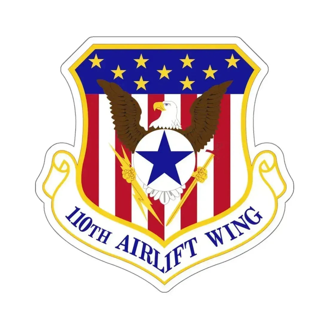 110th Airlift Wing (U.S. Air Force) STICKER Vinyl Kiss-Cut Decal 6 Inch White - The Sticker Space