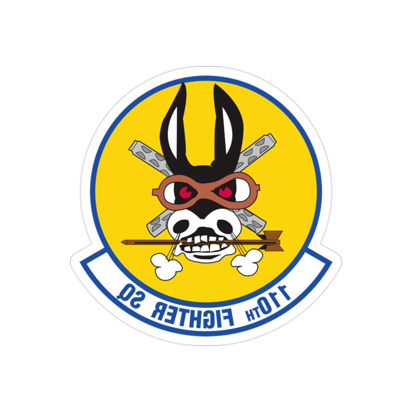 110th Fighter Squadron (U.S. Air Force) REVERSE PRINT Transparent STICKER-2" × 2"-The Sticker Space