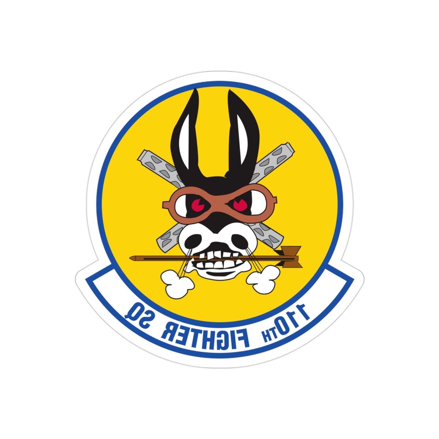 110th Fighter Squadron (U.S. Air Force) REVERSE PRINT Transparent STICKER-3" × 3"-The Sticker Space