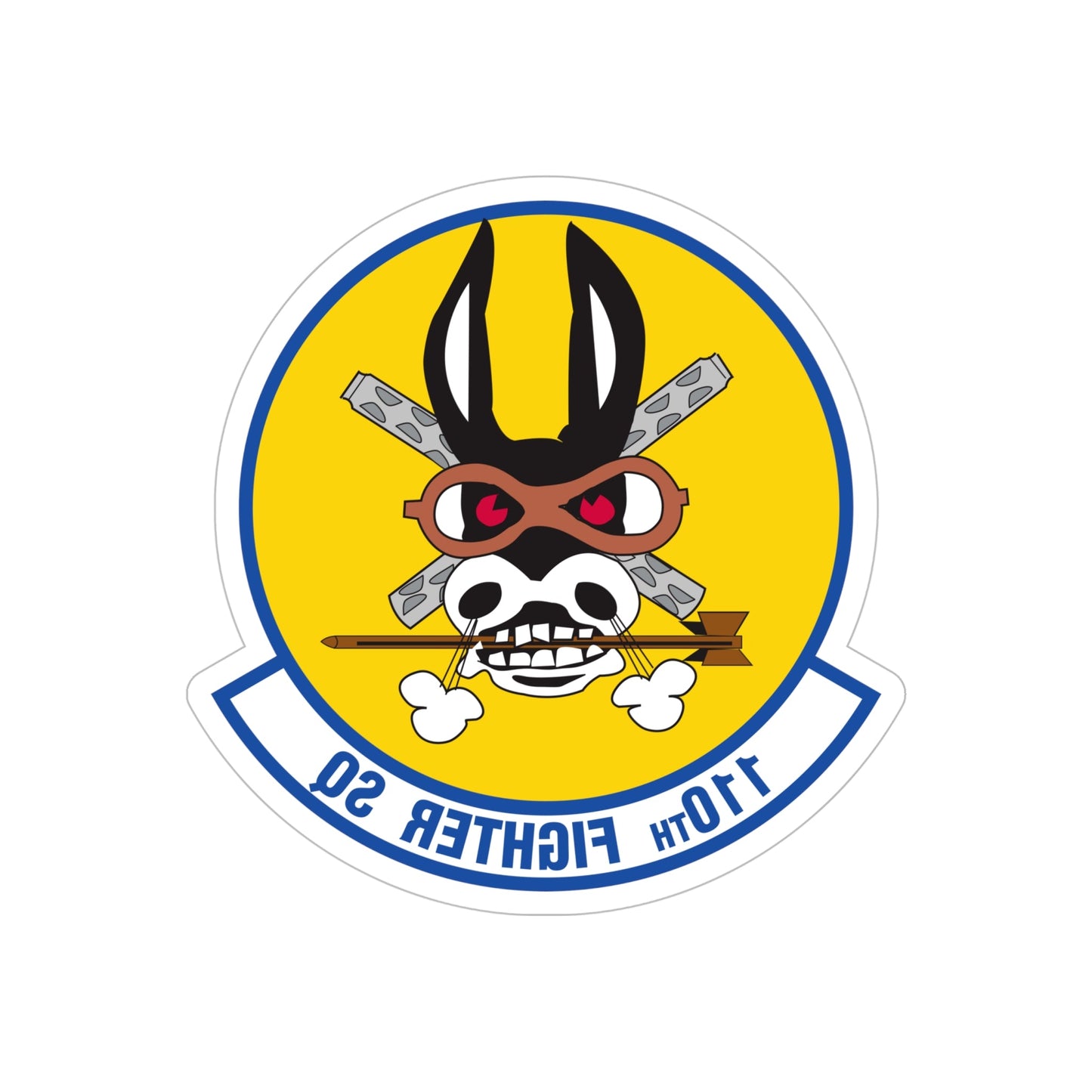 110th Fighter Squadron (U.S. Air Force) REVERSE PRINT Transparent STICKER-6" × 6"-The Sticker Space