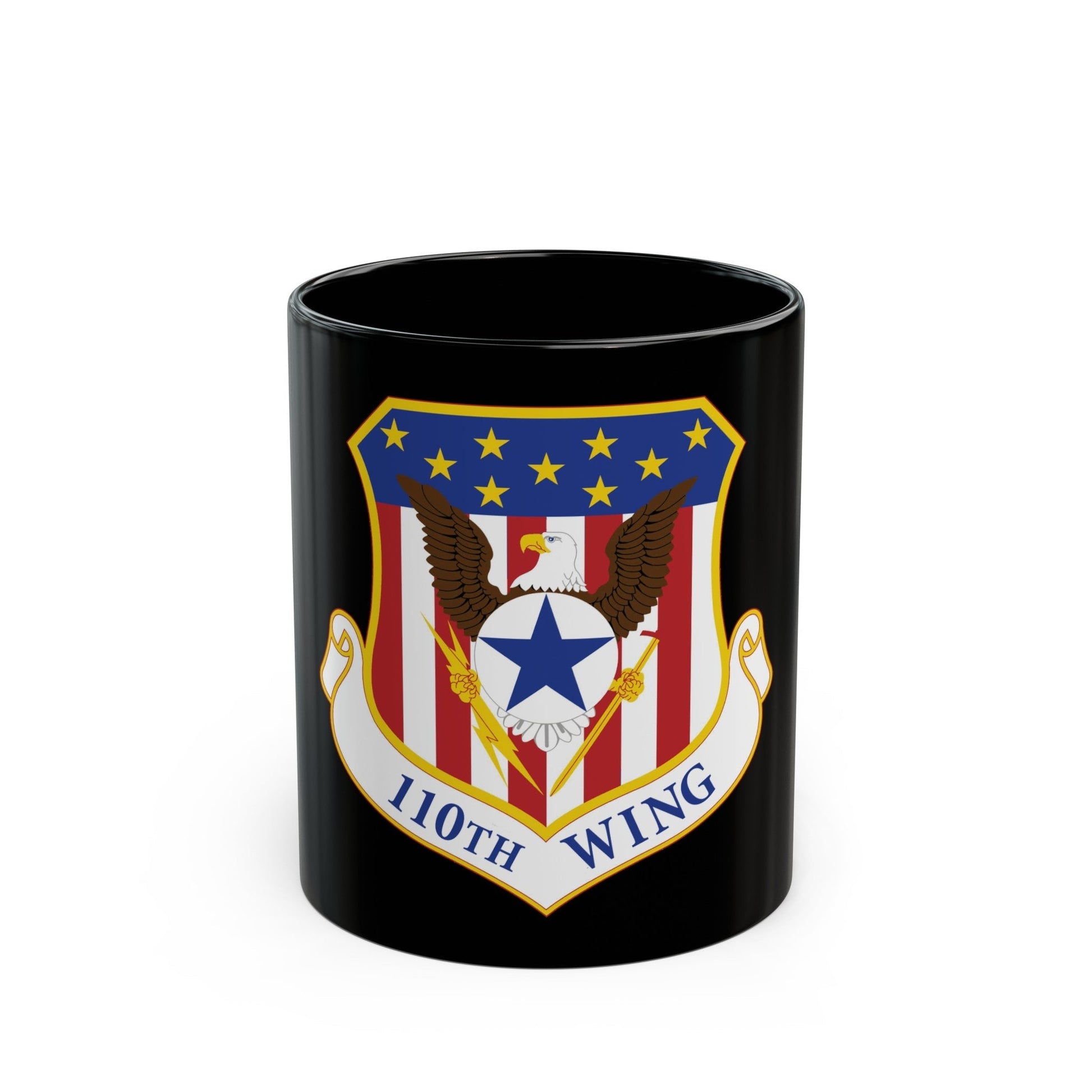 110th Wing emblem (U.S. Air Force) Black Coffee Mug-11oz-The Sticker Space