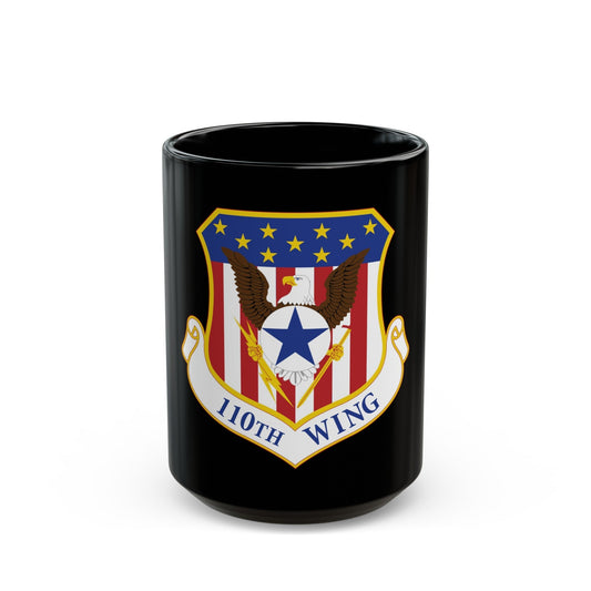 110th Wing emblem (U.S. Air Force) Black Coffee Mug-15oz-The Sticker Space