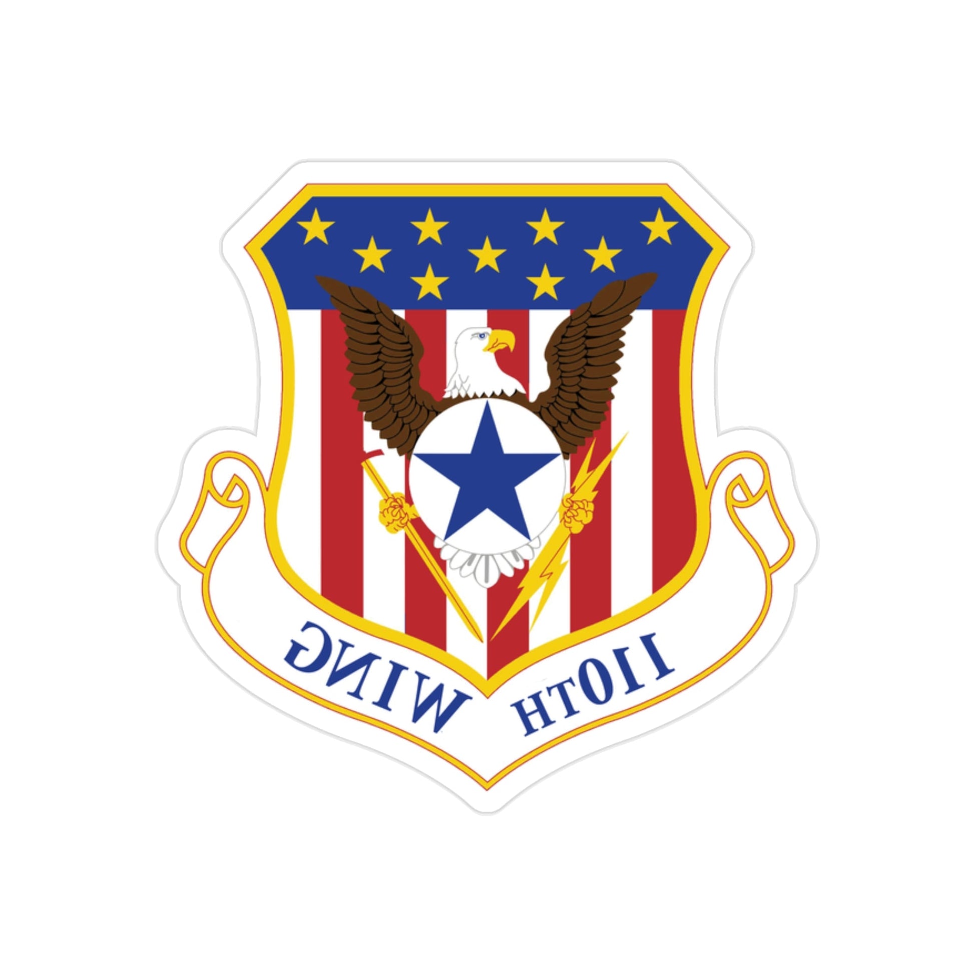 110th Wing emblem (U.S. Air Force) REVERSE PRINT Transparent STICKER-2" × 2"-The Sticker Space