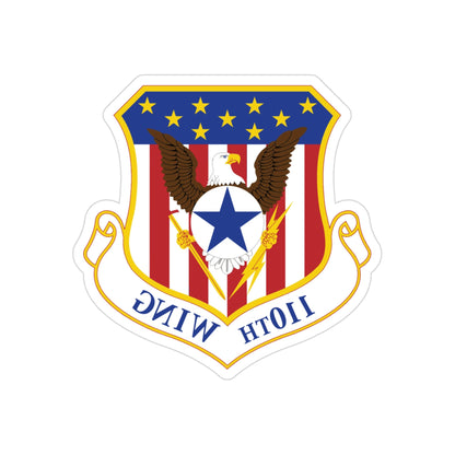 110th Wing emblem (U.S. Air Force) REVERSE PRINT Transparent STICKER-3" × 3"-The Sticker Space